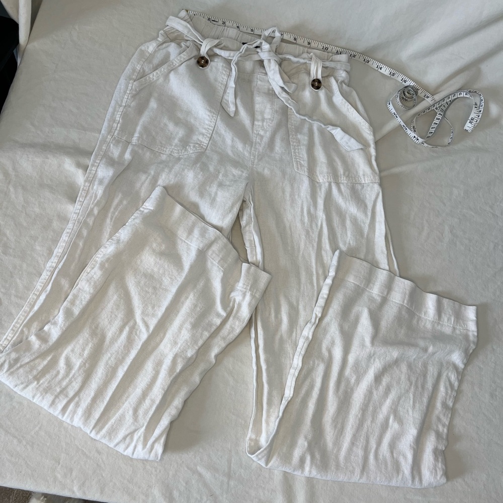 Beau Dawson white linen blend wide leg trouser coastal grandma festival hippie